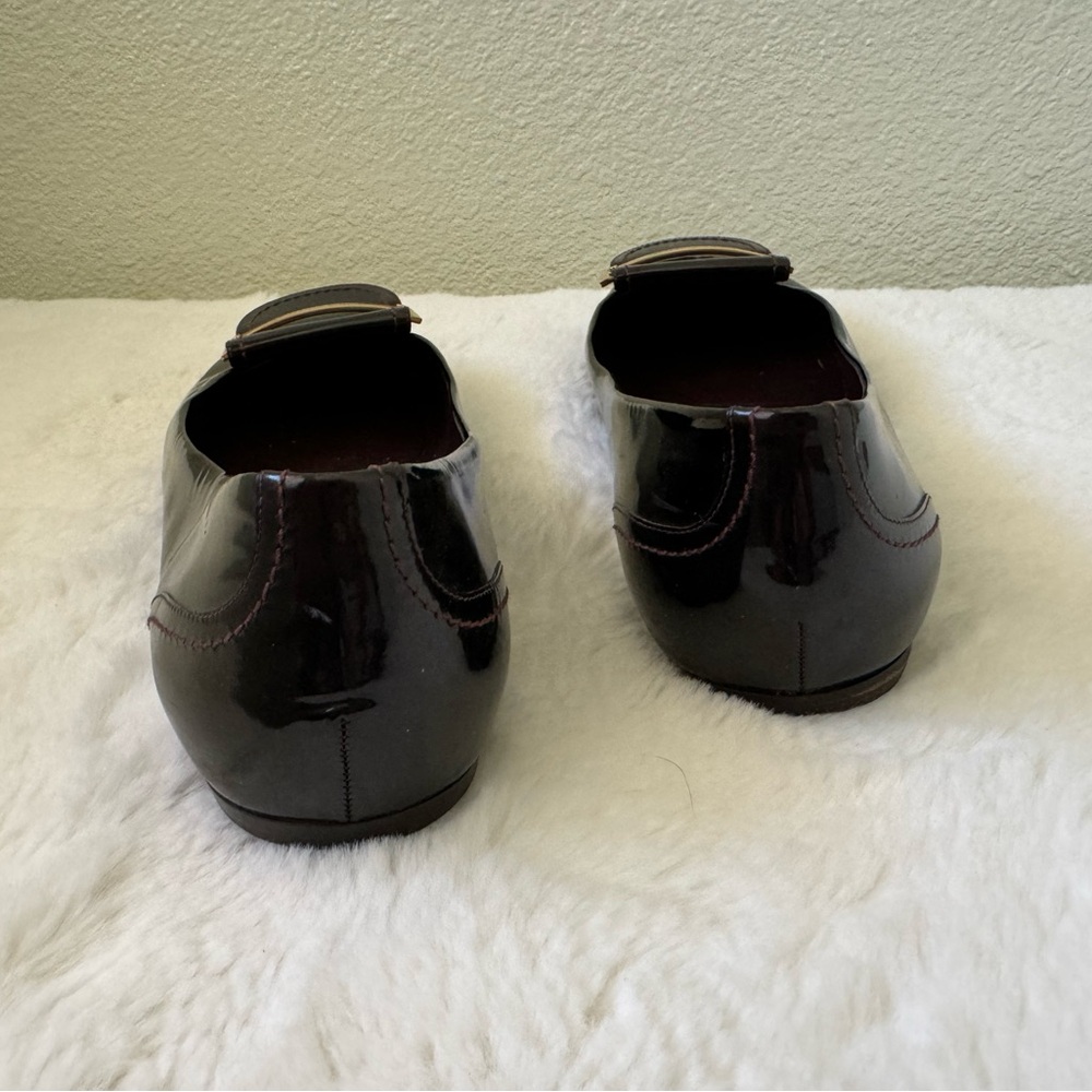 Louis Vuitton Burgundy Patent Leather Loafer Flats - Picture 3 of 8